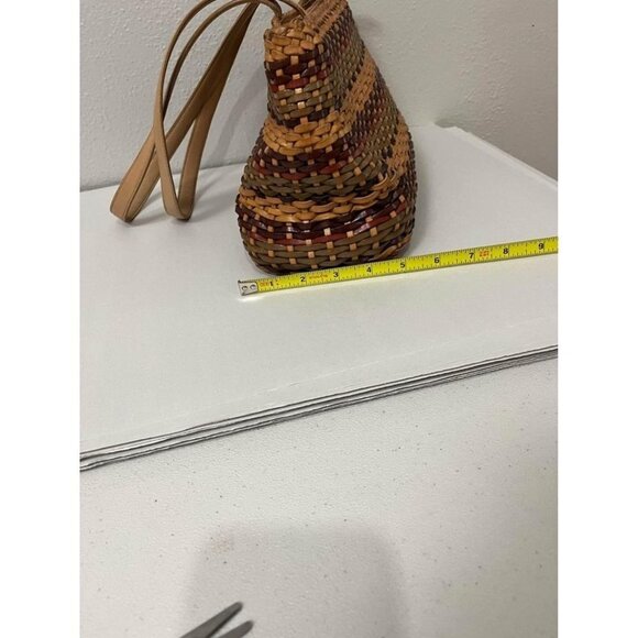 Vintage Fossil leather basket weave shoulder bag medium size - Picture 10 of 10